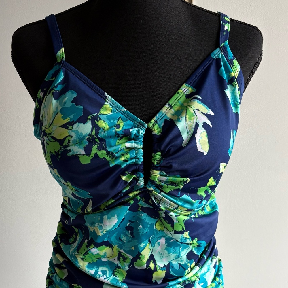 Persona Navy and Teal Swim Top